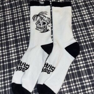 Lurking classWhite and Black Skull Design Socks